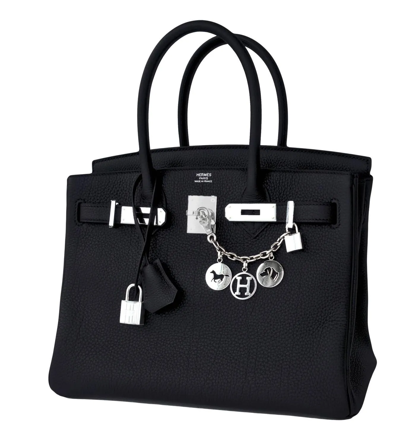 Hermes Black Togo 30cm Birkin Palladium Hardware Leather Bag Chic X Stamp