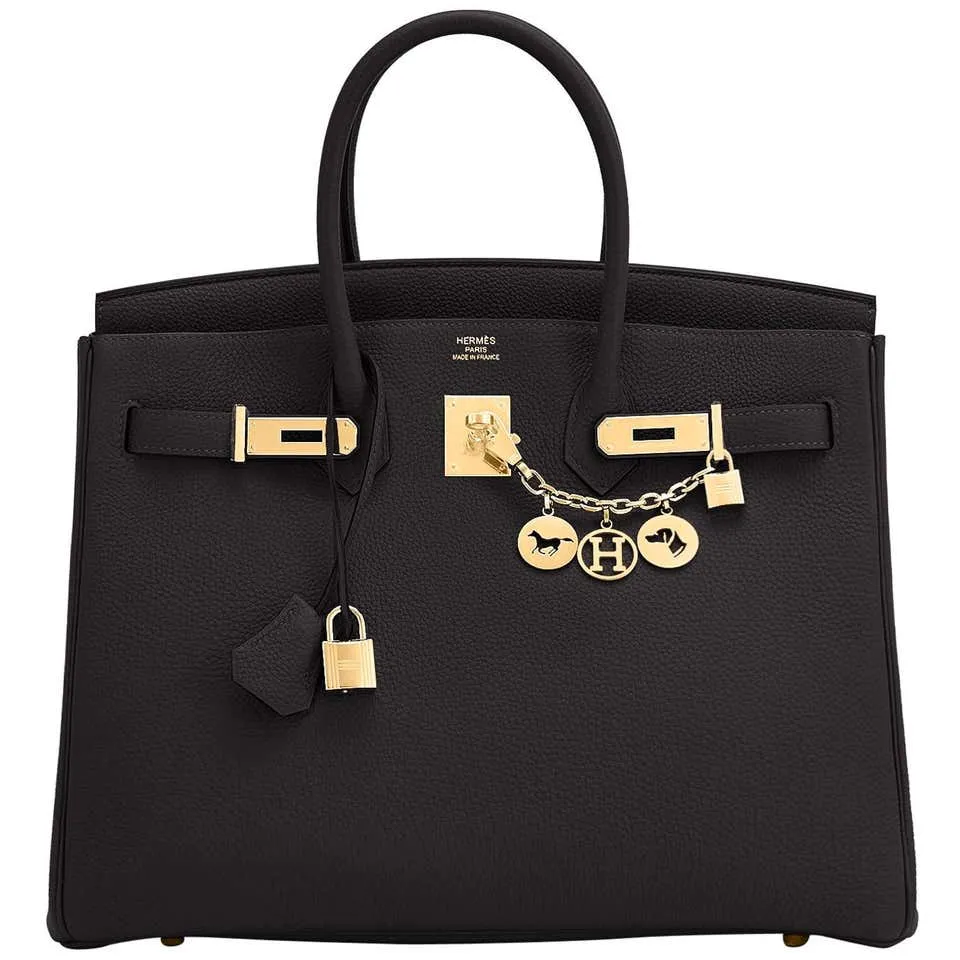 Hermes Black Togo 35cm Birkin Gold Hardware