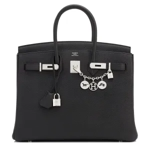 Hermes Black Togo 35cm Birkin Palladium Hardware Bag U Stamp