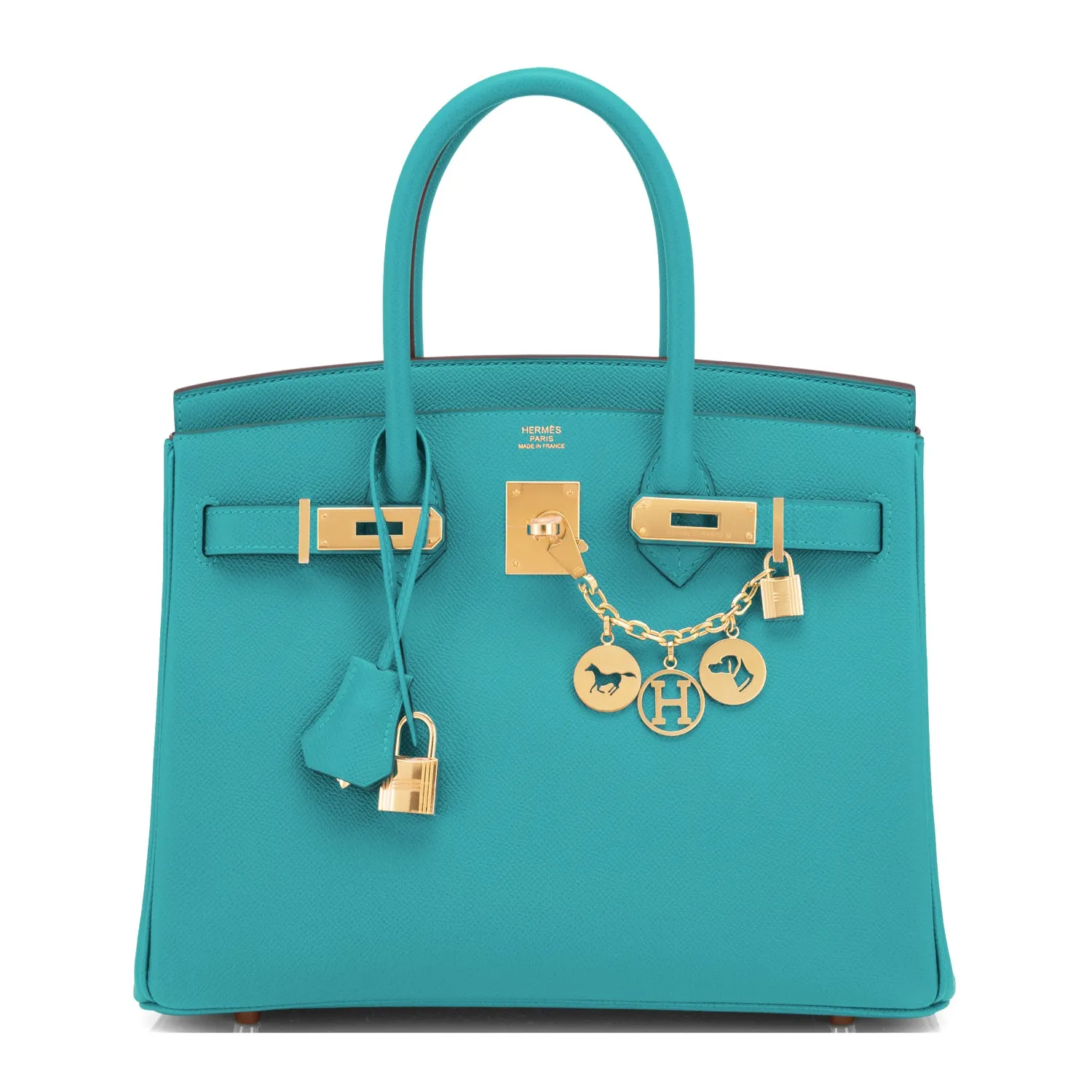 Hermes Blue Paon Birkin 30cm Peacock Turquoise Blue Epsom Gold Hardware