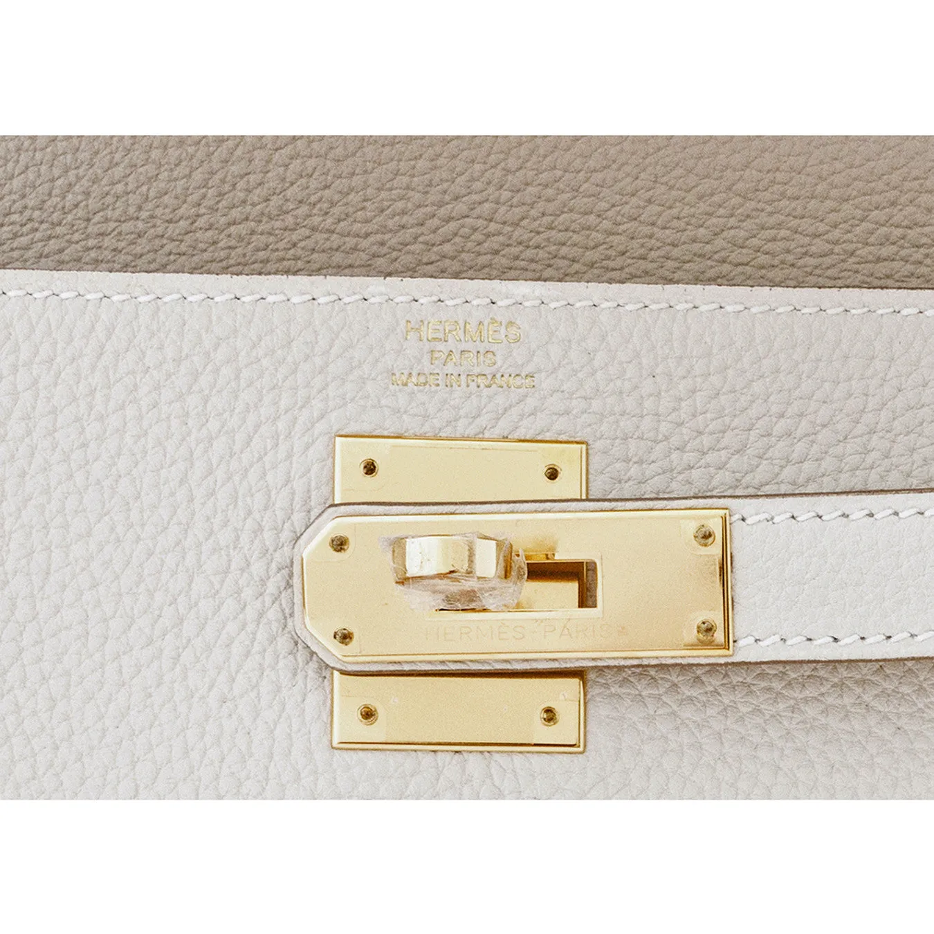 Hermes Craie 28cm Chalk Togo Kelly Gold GHW Shoulder Bag Classic
