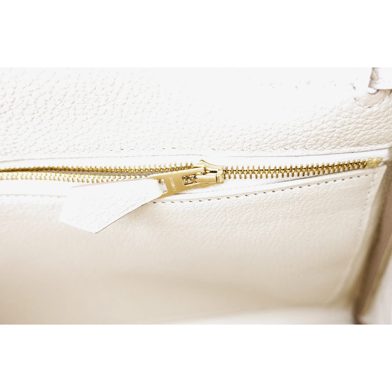Hermes Craie 28cm Chalk Togo Kelly Gold GHW Shoulder Bag Classic