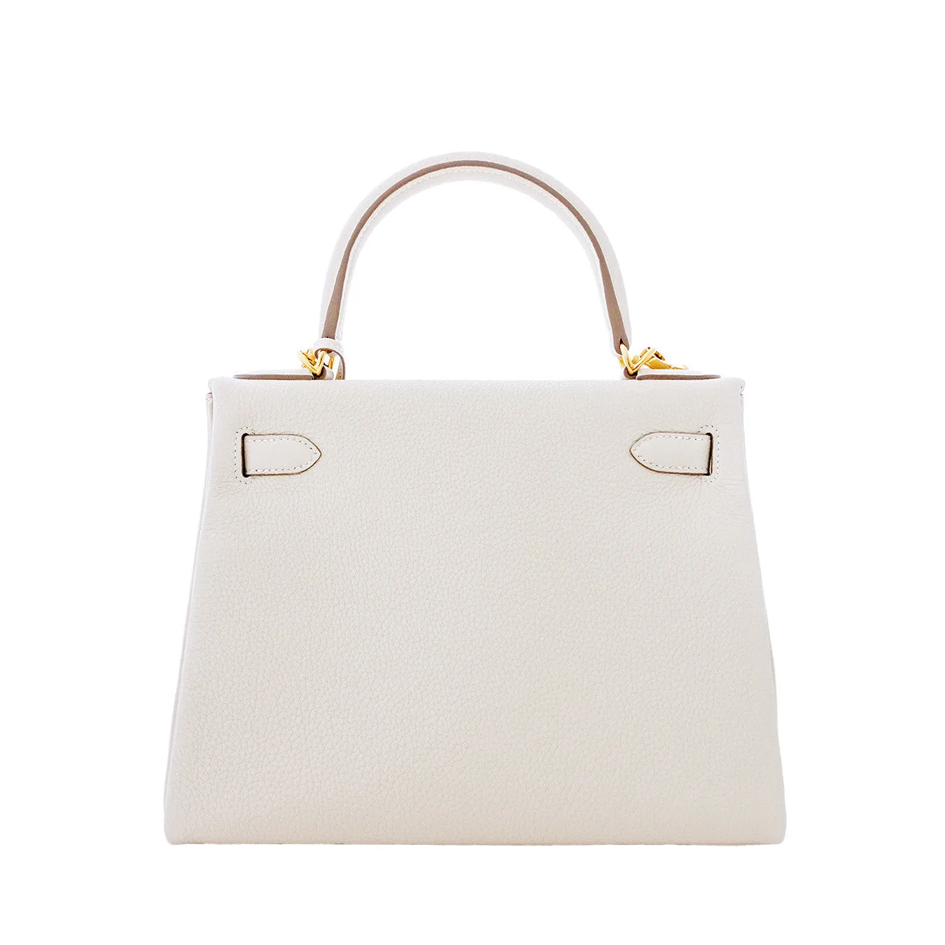 Hermes Craie 28cm Chalk Togo Kelly Gold GHW Shoulder Bag Classic