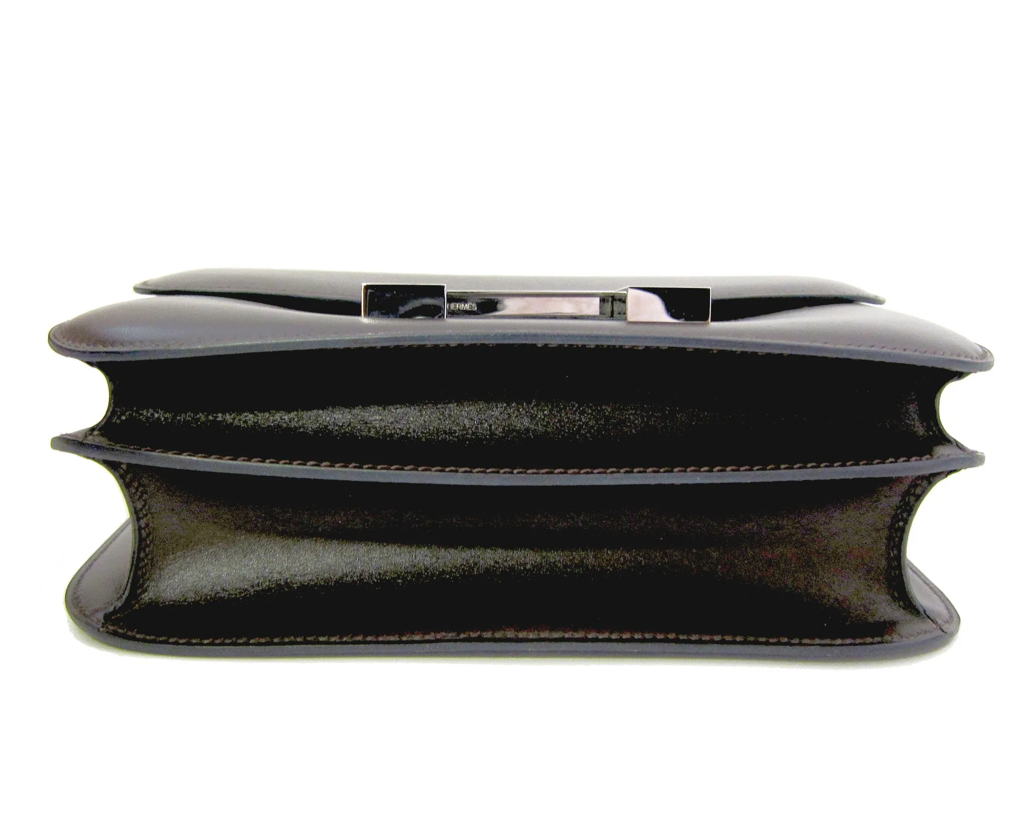 Hermes Double Gusset 23cm Constance Brown Box Leather Shoulder Bag