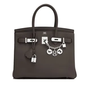 Hermes Ebene and Gold Camel Tan Verso Limited Edition VIP 30cm Togo Birkin