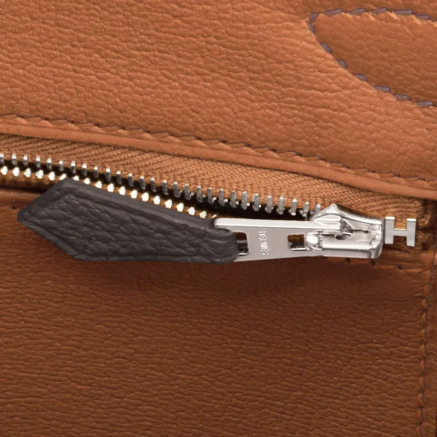 Hermes Ebene and Gold Camel Tan Verso Limited Edition VIP 30cm Togo Birkin