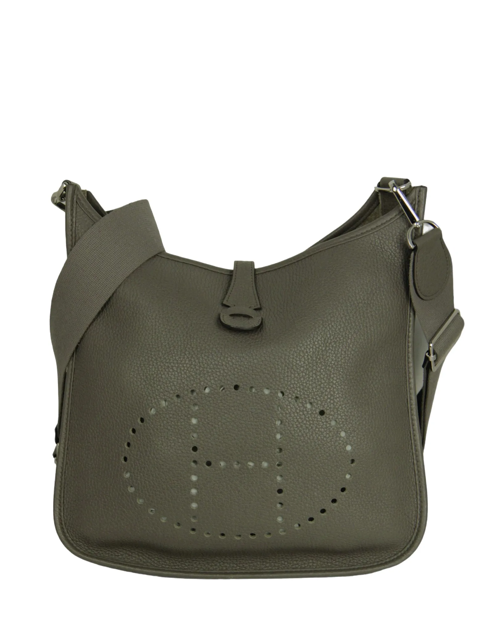 Hermes Etain Clemence Leather Evelyne III 29 PM Messenger Bag
