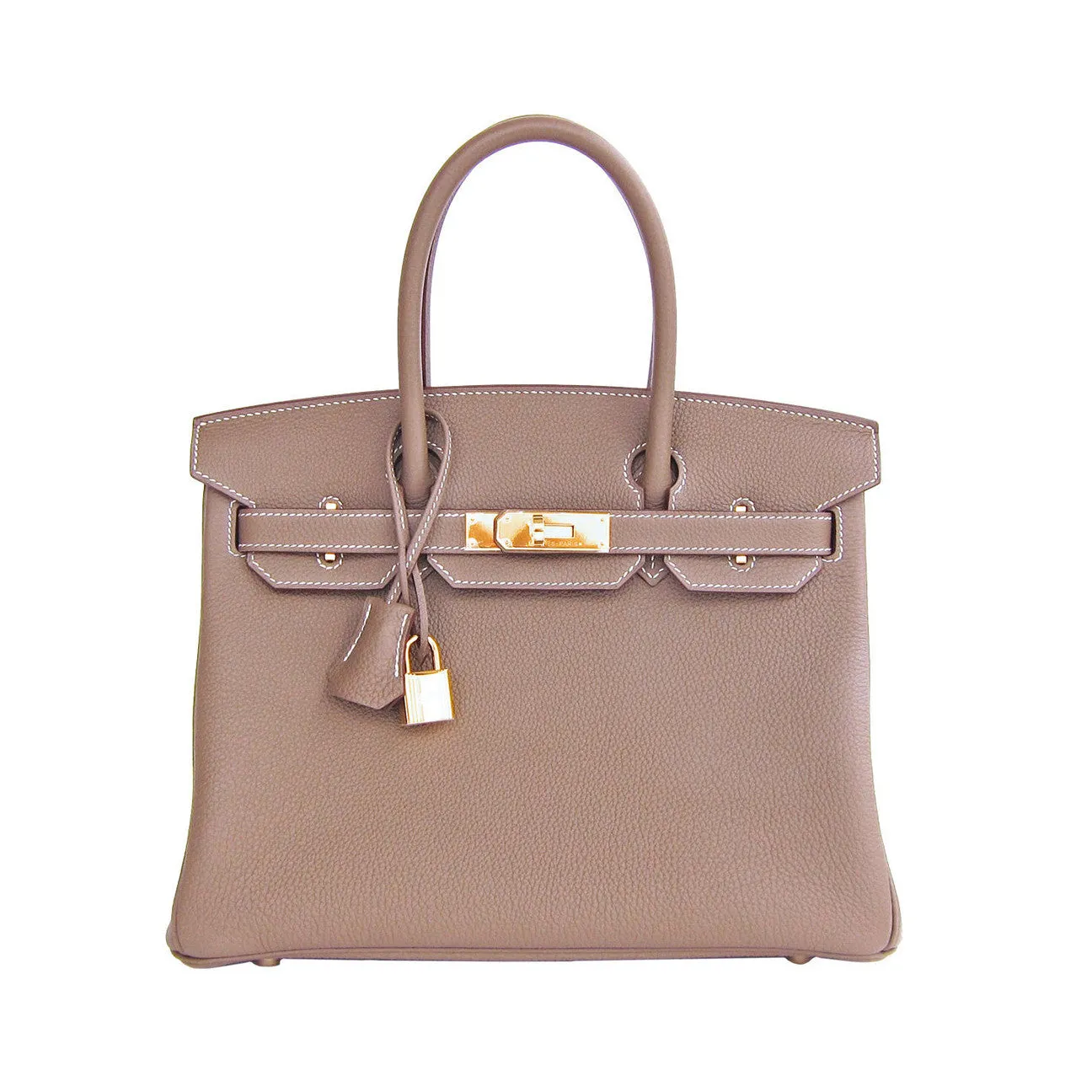 Hermes Etoupe 30cm Togo Birkin Gold Hardware