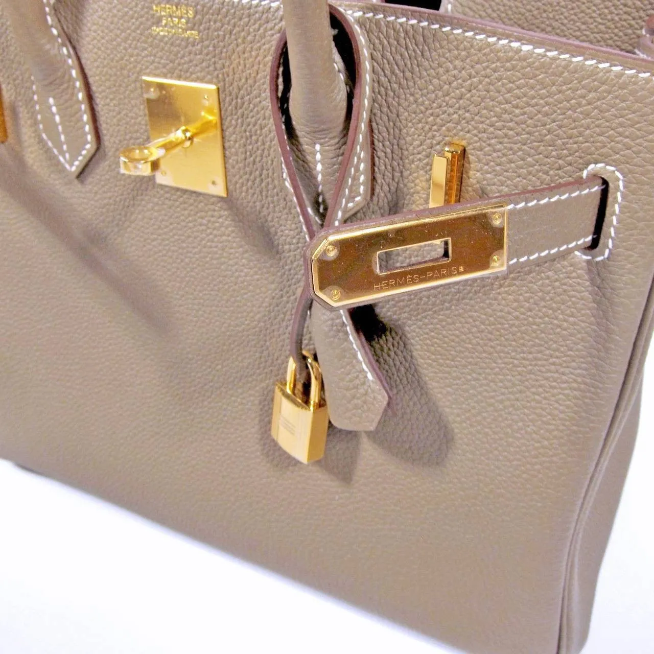 Hermes Etoupe 30cm Togo Birkin Gold Hardware