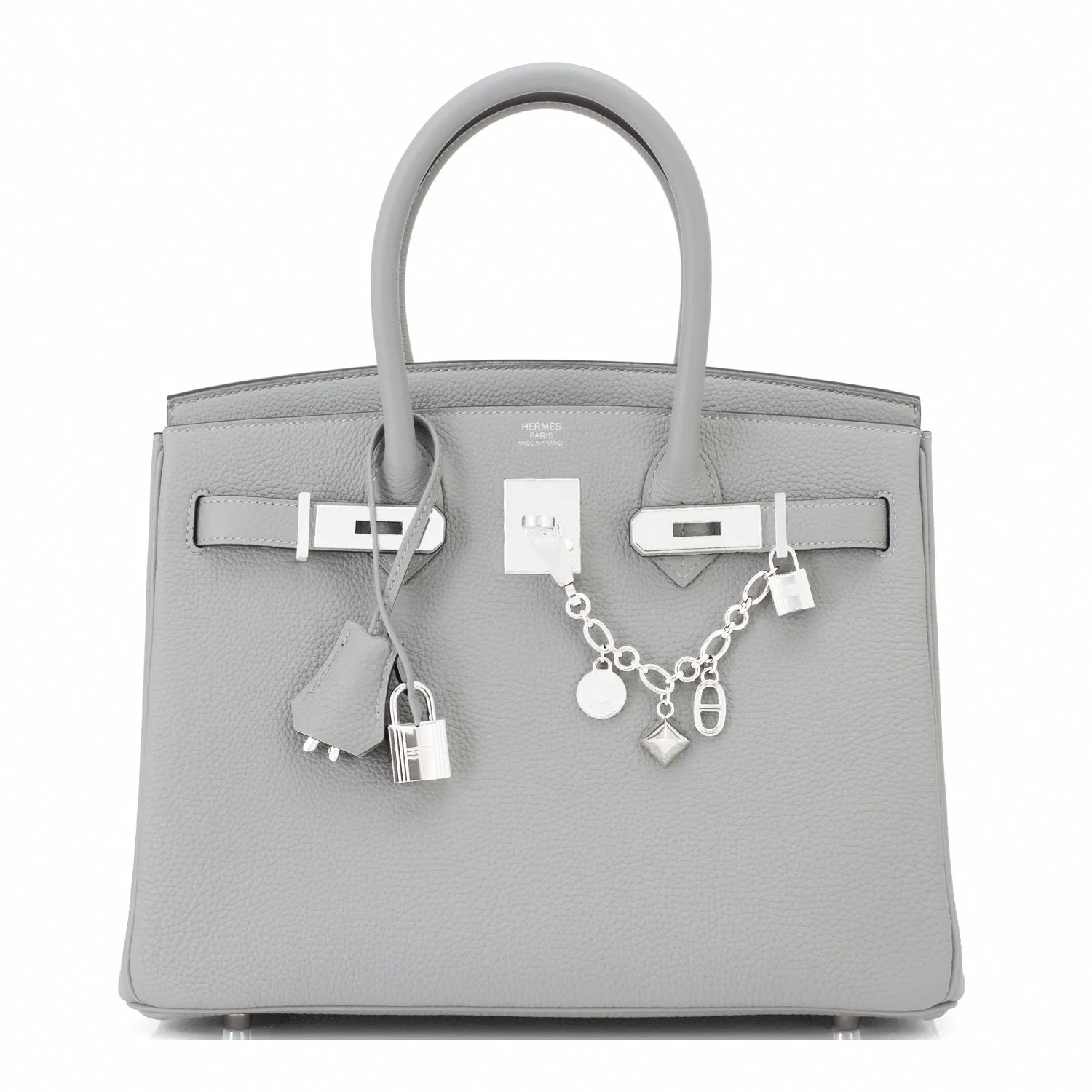 Hermes Gris Mouette 30cm Birkin Togo Palladium Hardware