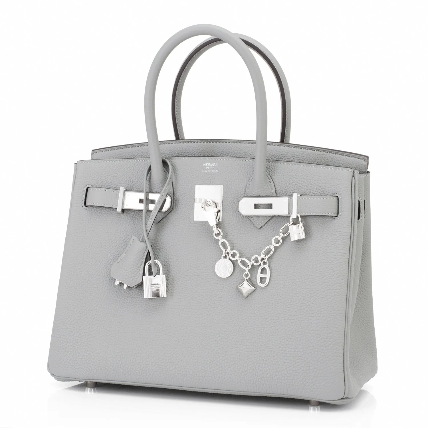 Hermes Gris Mouette 30cm Birkin Togo Palladium Hardware