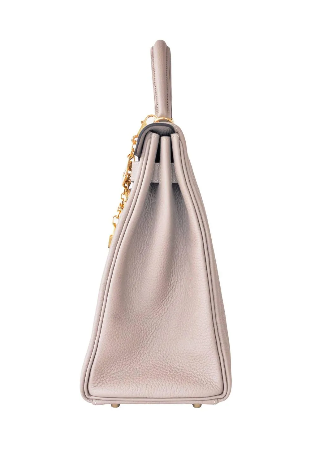 Hermes Gris Tourterelle Togo Dove Grey Kelly 35cm Gold Shoulder Bag Elegant