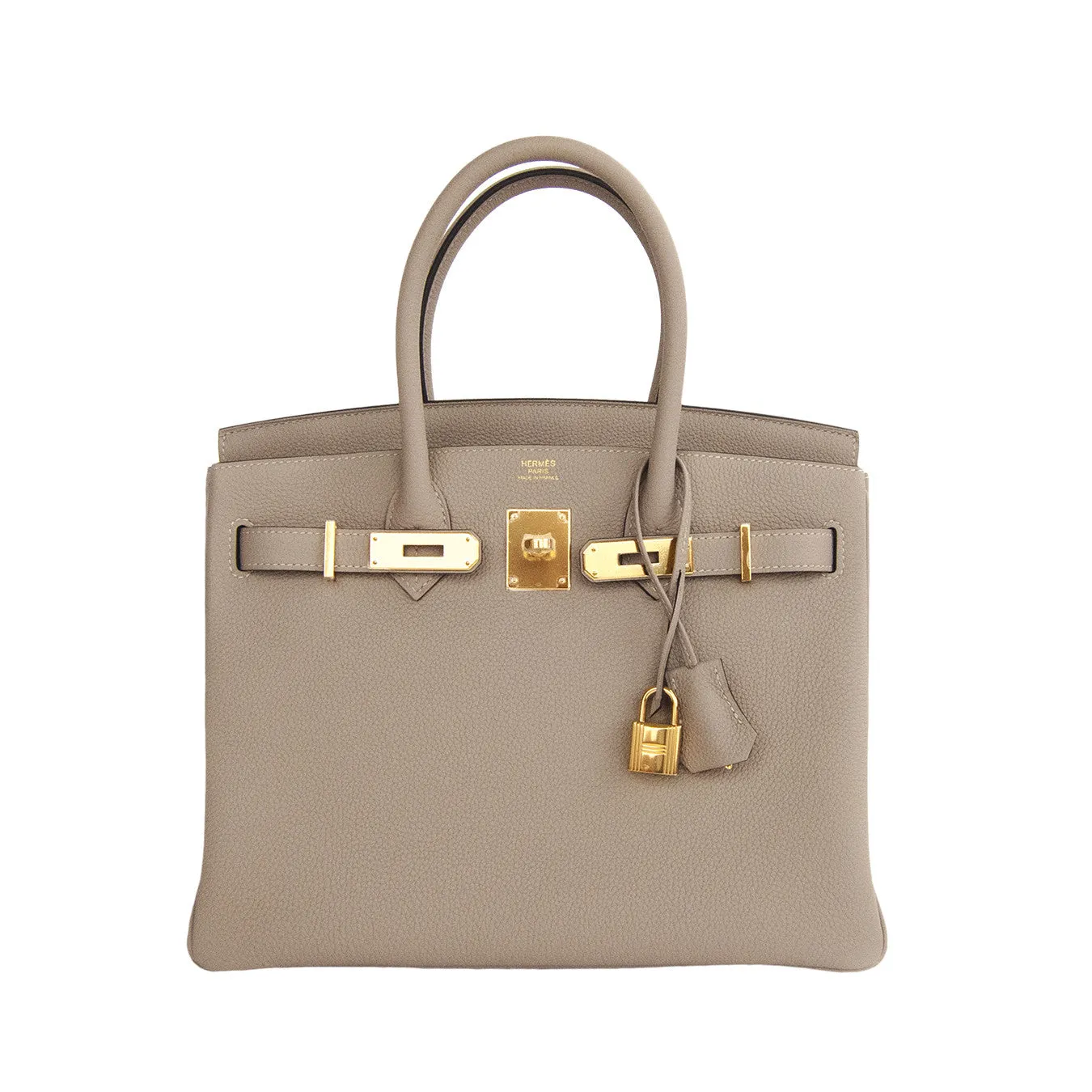 Hermes Gris Tourterelle Togo Gold 30cm Birkin Dove Grey Treasure