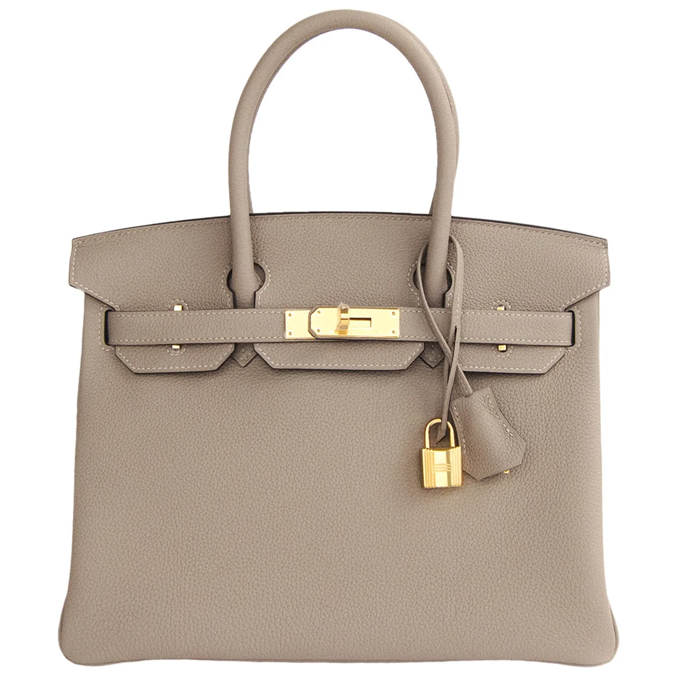 Hermes Gris Tourterelle Togo Gold 30cm Birkin Dove Grey Treasure