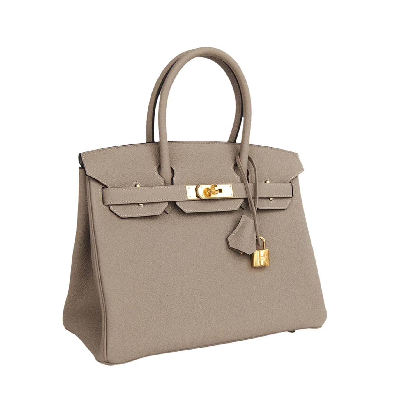Hermes Gris Tourterelle Togo Gold 30cm Birkin Dove Grey Treasure