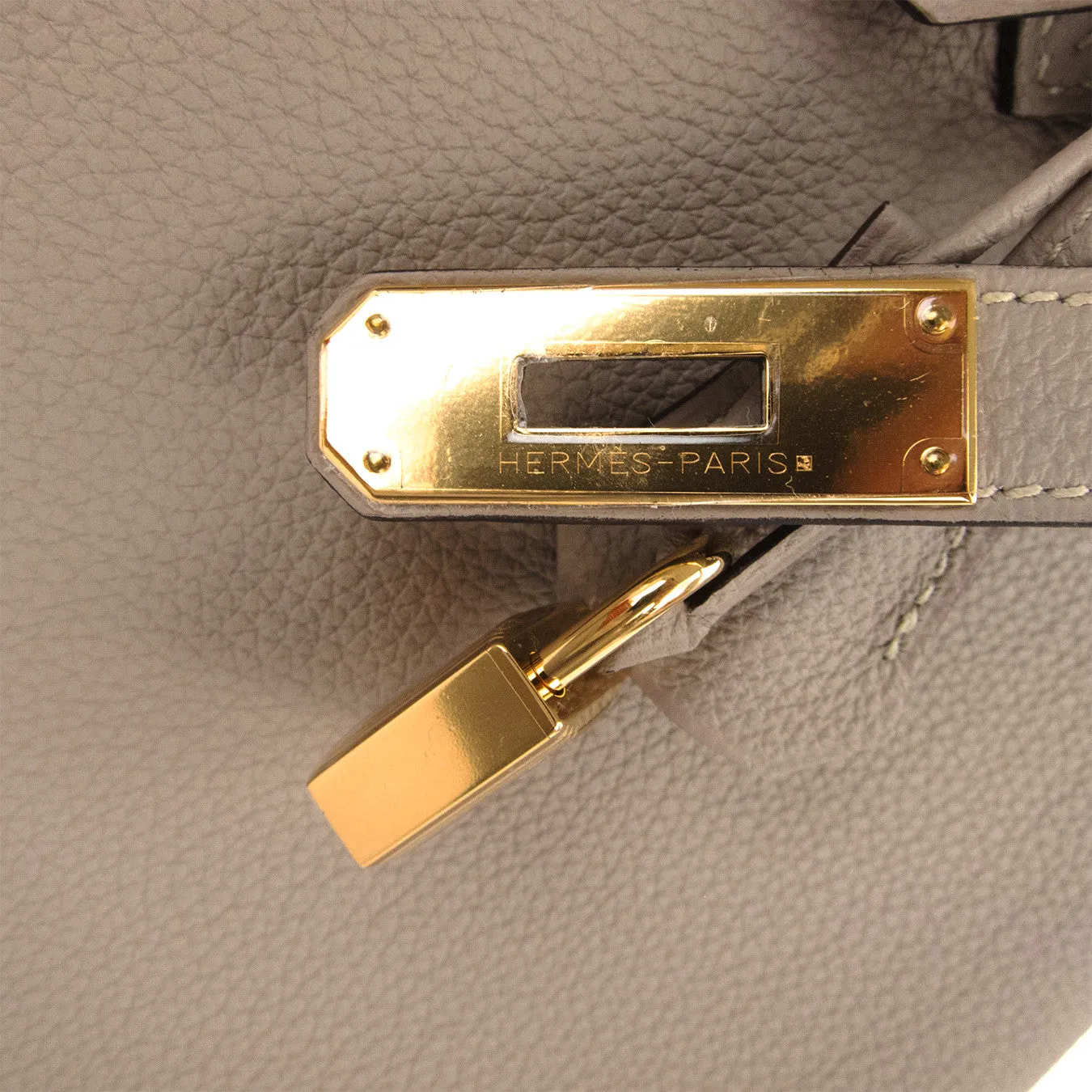 Hermes Gris Tourterelle Togo Gold 30cm Birkin Dove Grey Treasure