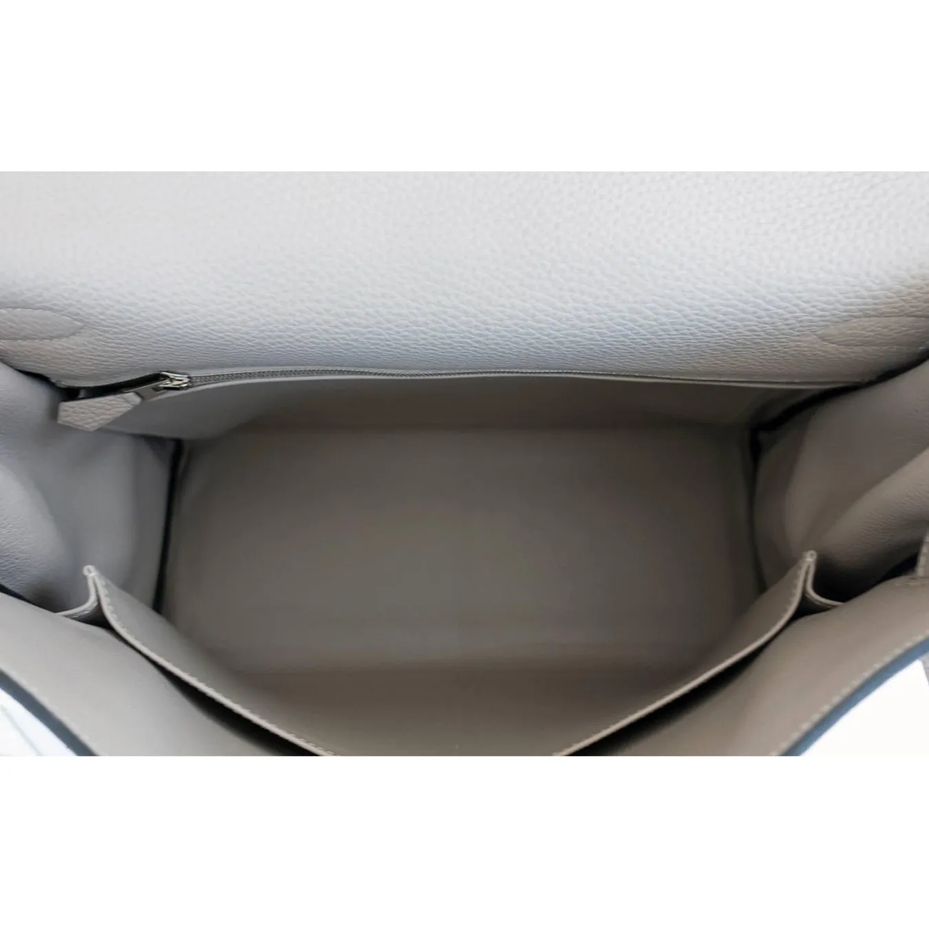 Hermes Gris Tourterelle Togo Kelly Dove Grey 35cm Palladium Shoulder Bag Elegant