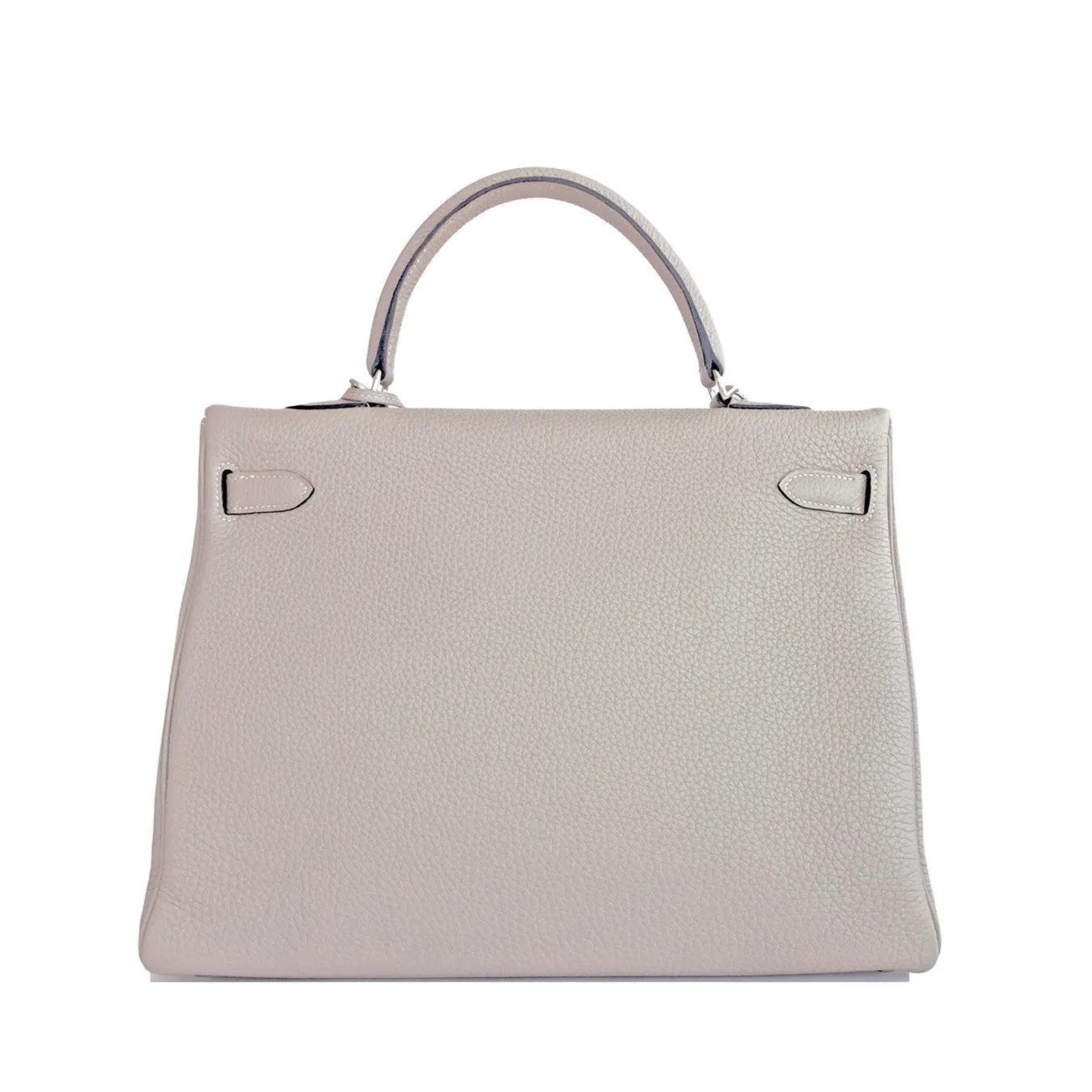 Hermes Gris Tourterelle Togo Kelly Dove Grey 35cm Palladium Shoulder Bag Elegant