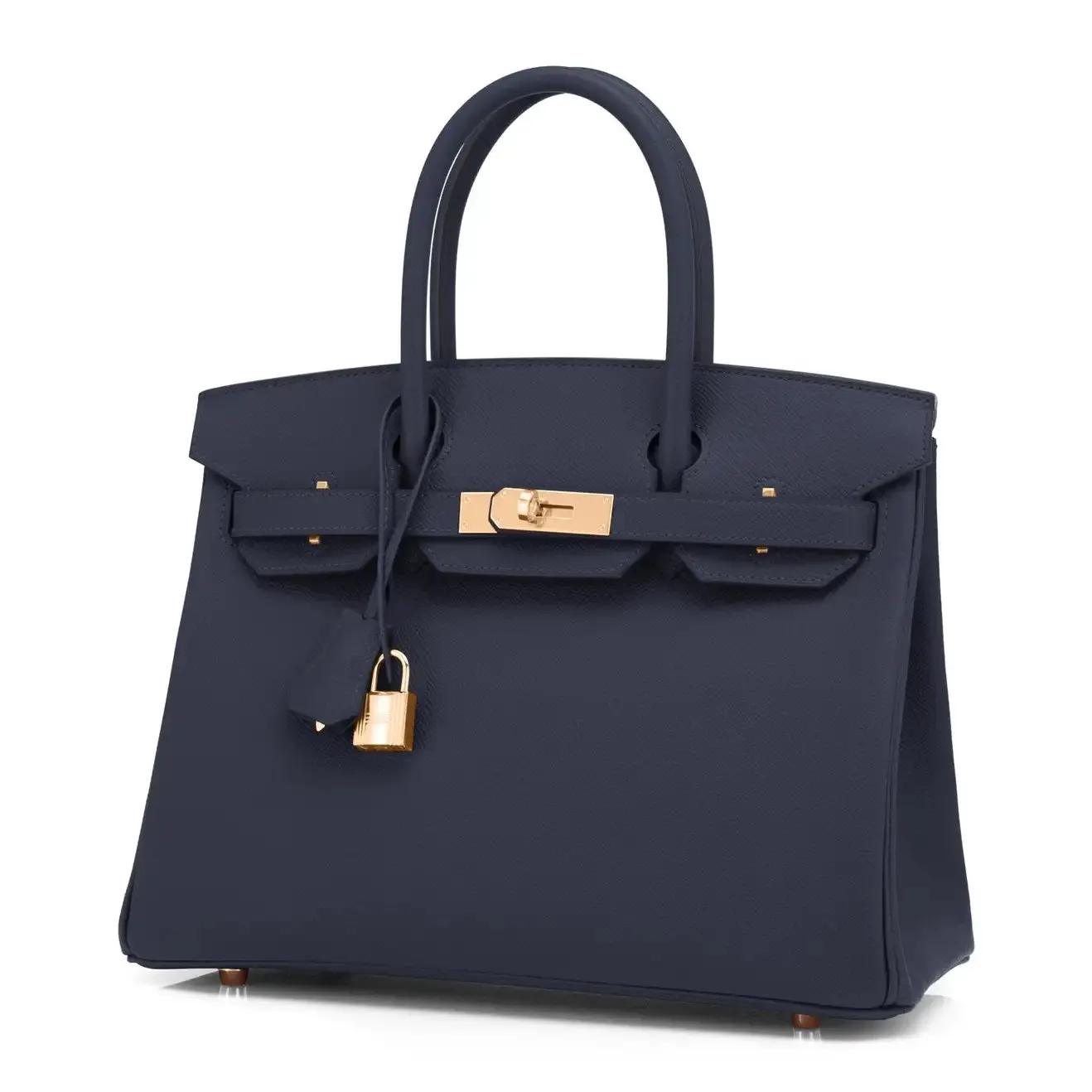 Hermes Indigo Rose Gold Deep Navy Blue Birkin 30cm Bag Z Stamp, 2021