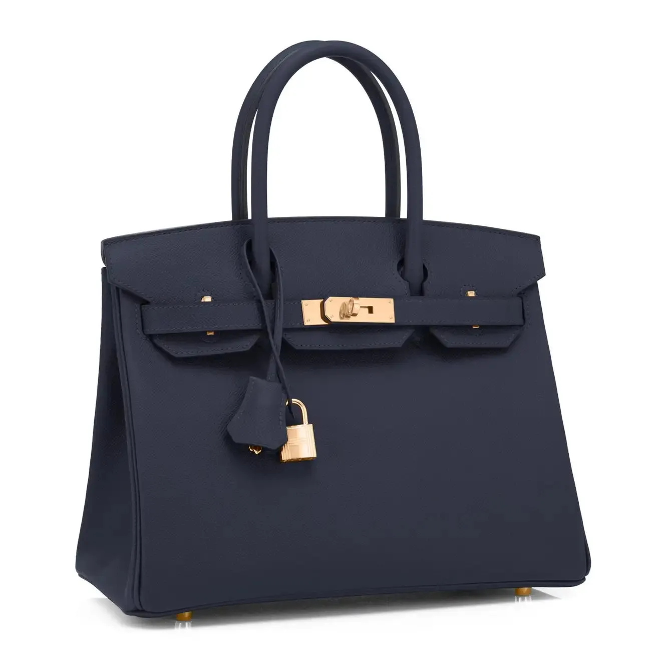 Hermes Indigo Rose Gold Deep Navy Blue Birkin 30cm Bag Z Stamp, 2021