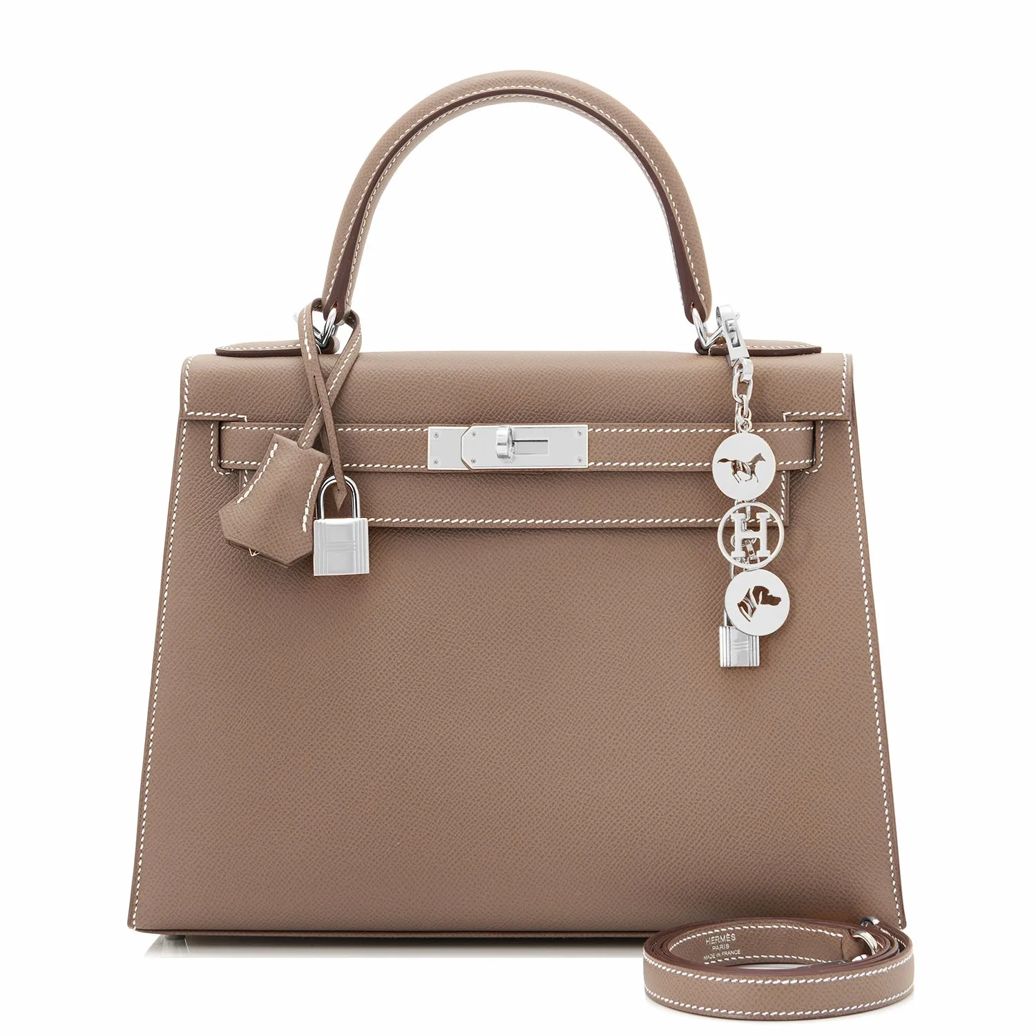 Hermes Kelly 28cm Etoupe Taupe Sellier Shoulder Bag