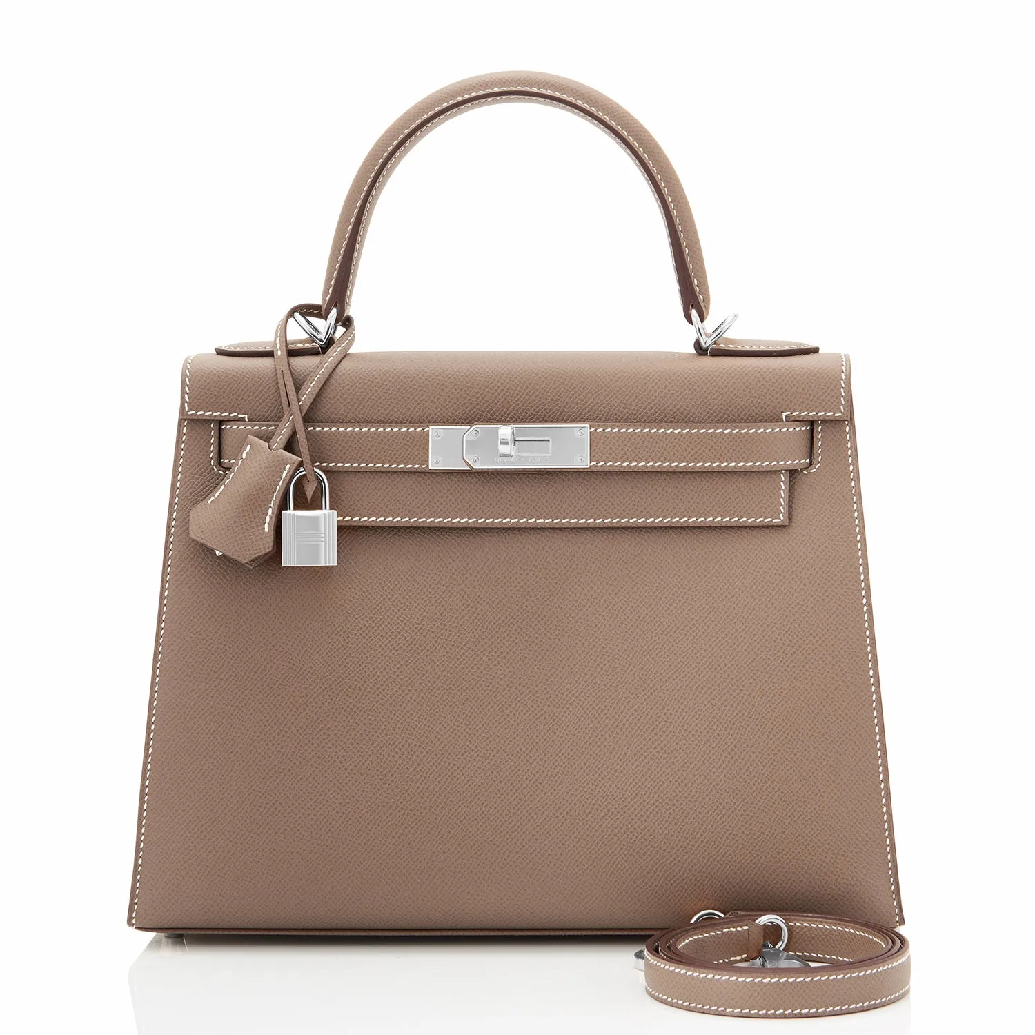 Hermes Kelly 28cm Etoupe Taupe Sellier Shoulder Bag