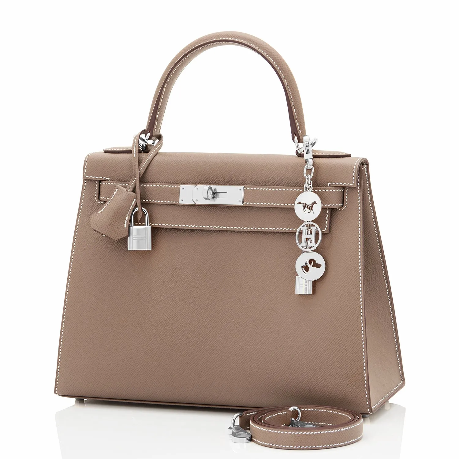 Hermes Kelly 28cm Etoupe Taupe Sellier Shoulder Bag