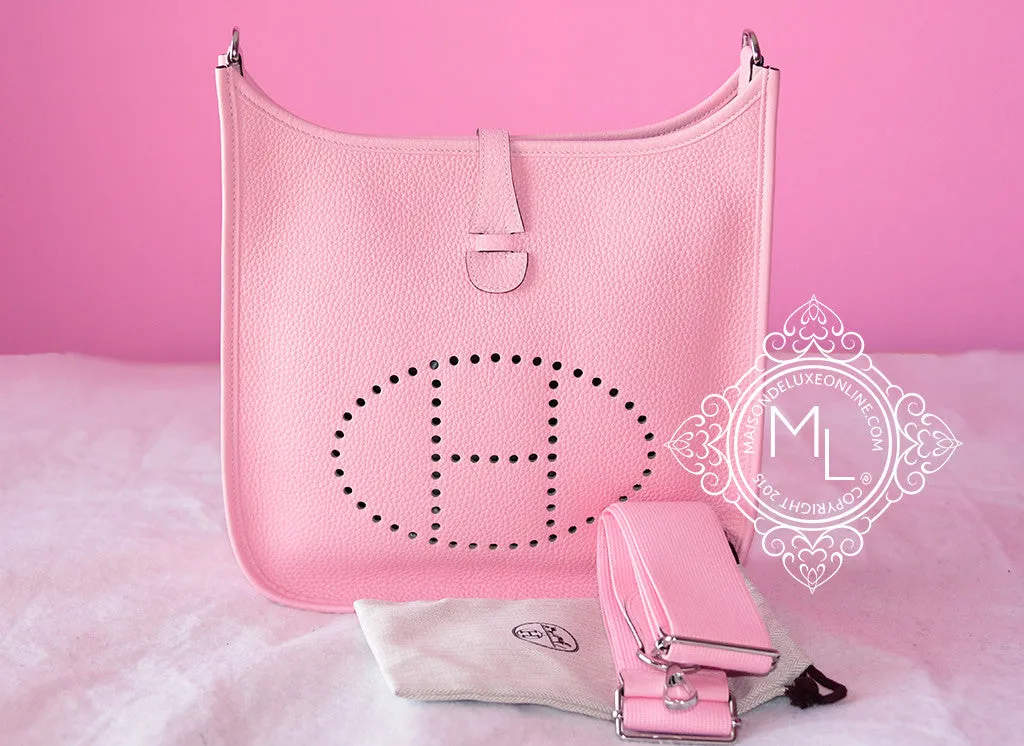 Hermes Pink Rose Sakura Evelyne III Pm Messenger Bag