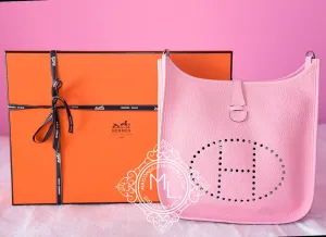 Hermes Pink Rose Sakura Evelyne III Pm Messenger Bag