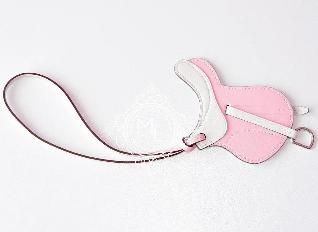 Hermes Rose Sakura Paddock Selle Horse Saddle Bag Charm