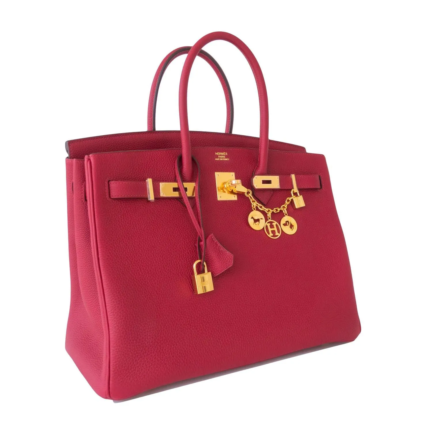 Hermes Rouge Grenat Red Togo 35cm Birkin Bag Gold Hardware GHW Exquisite