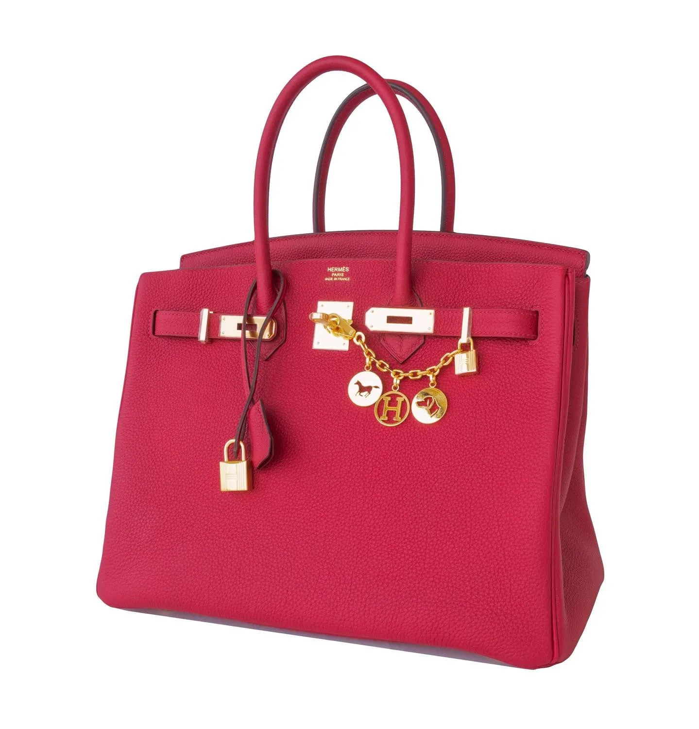 Hermes Rouge Grenat Red Togo 35cm Birkin Bag Gold Hardware GHW Exquisite
