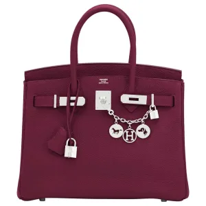 Hermes Rouge H 30cm Birkin Togo Palladium Hardware