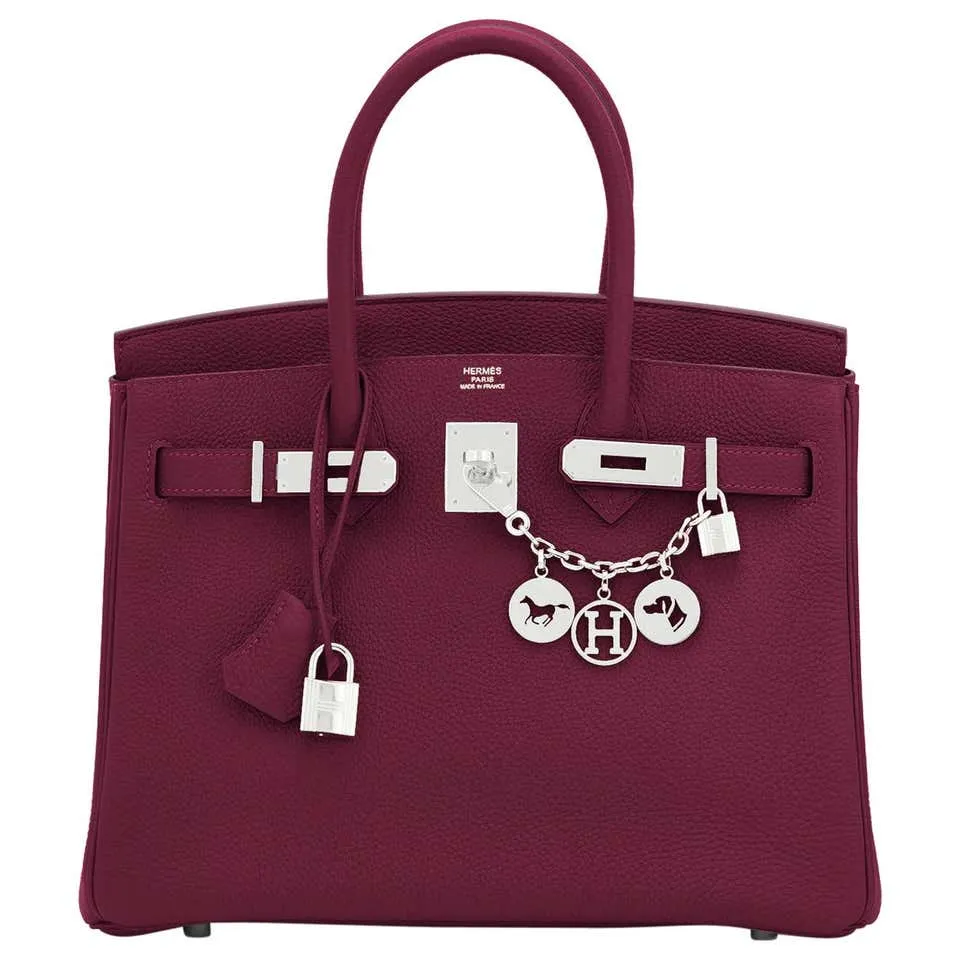 Hermes Rouge H 30cm Birkin Togo Palladium Hardware
