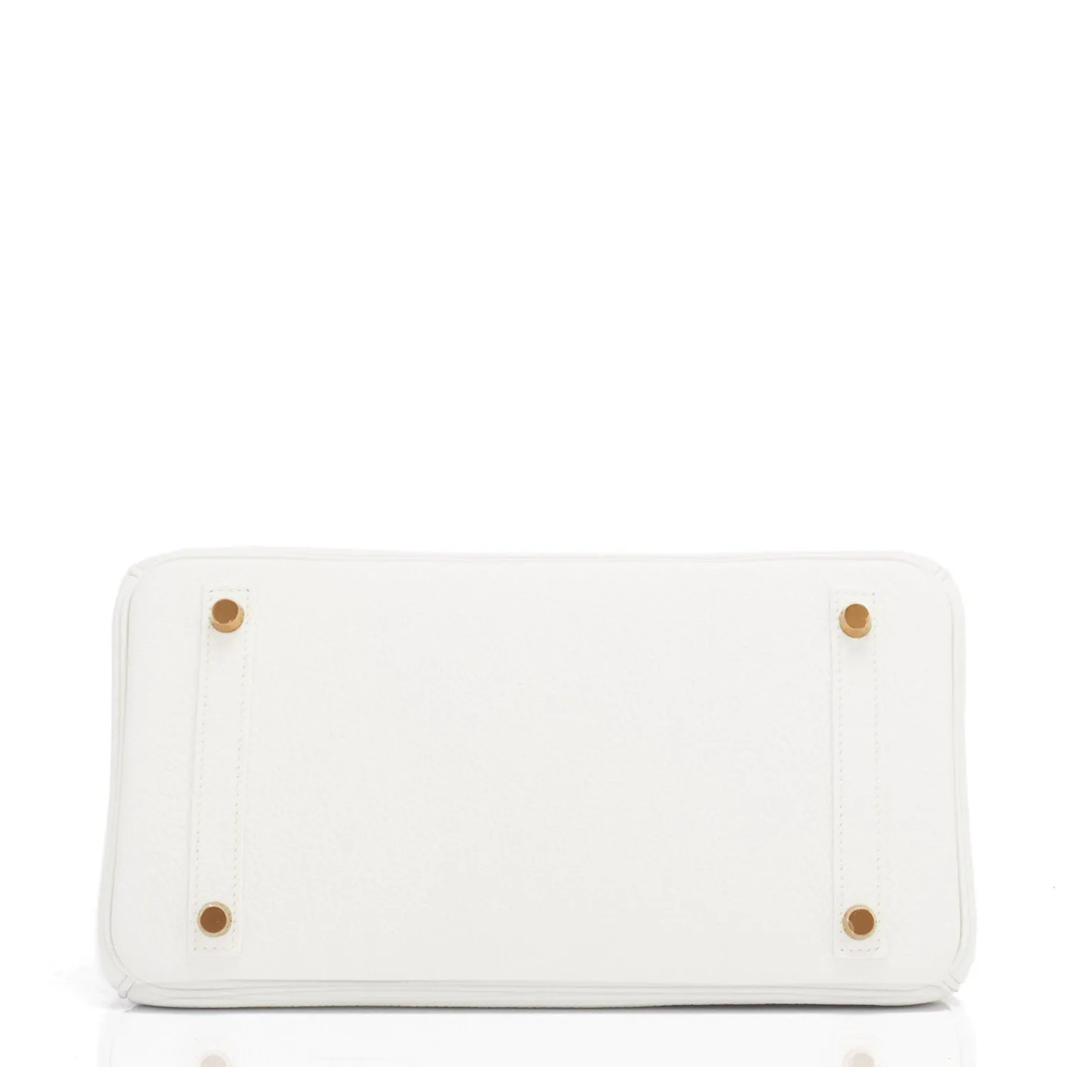 Hermes White 30cm Birkin Clemence Gold Hardware