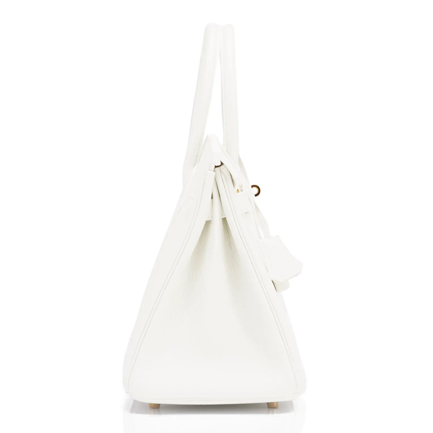 Hermes White 30cm Birkin Clemence Gold Hardware