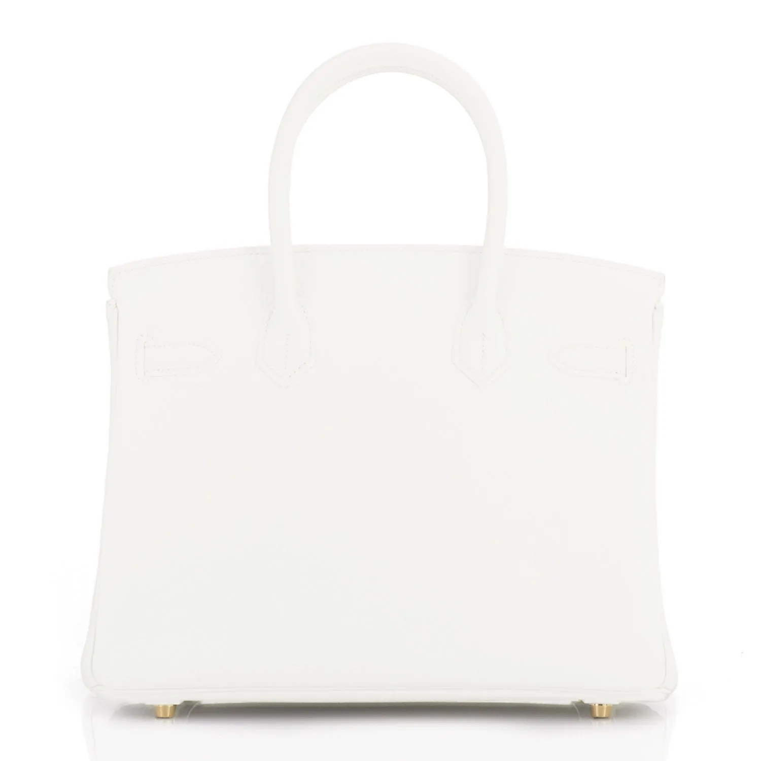 Hermes White 30cm Birkin Clemence Gold Hardware