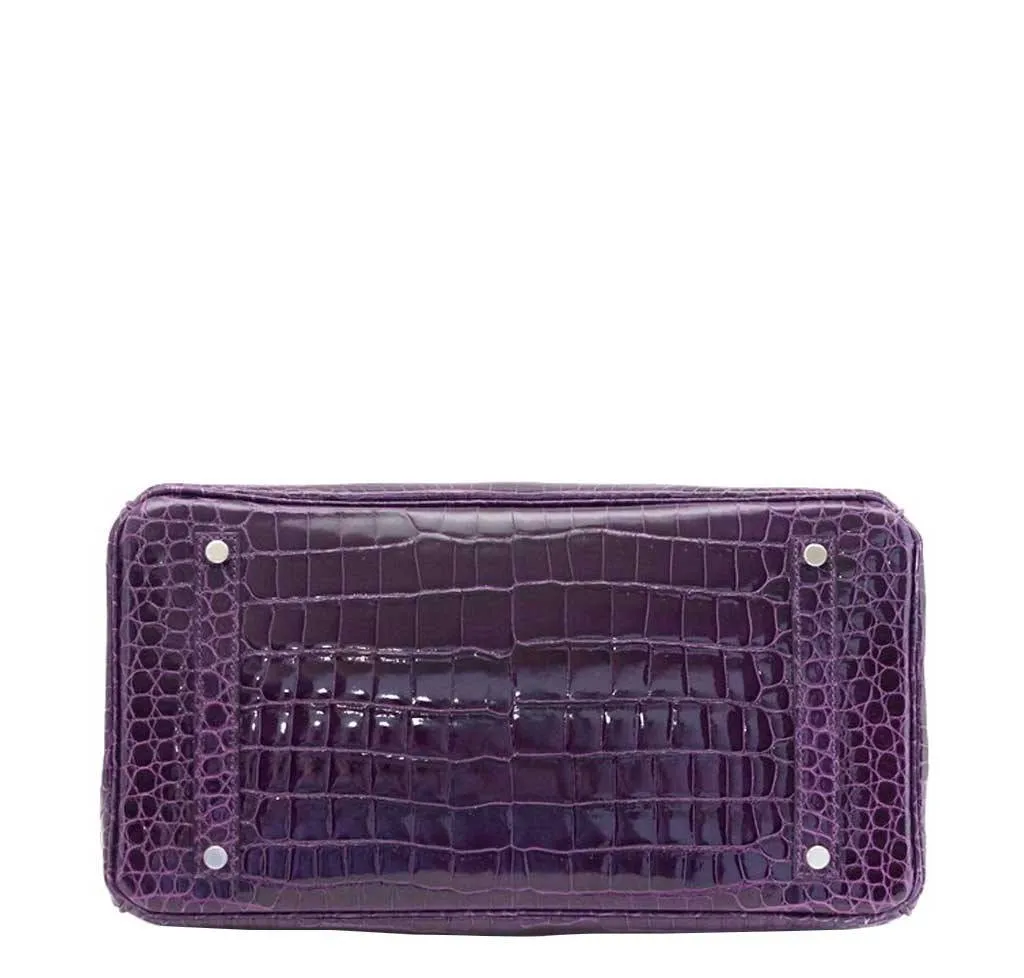 Hermès Birkin 35 Crocodile Amethyst Bag