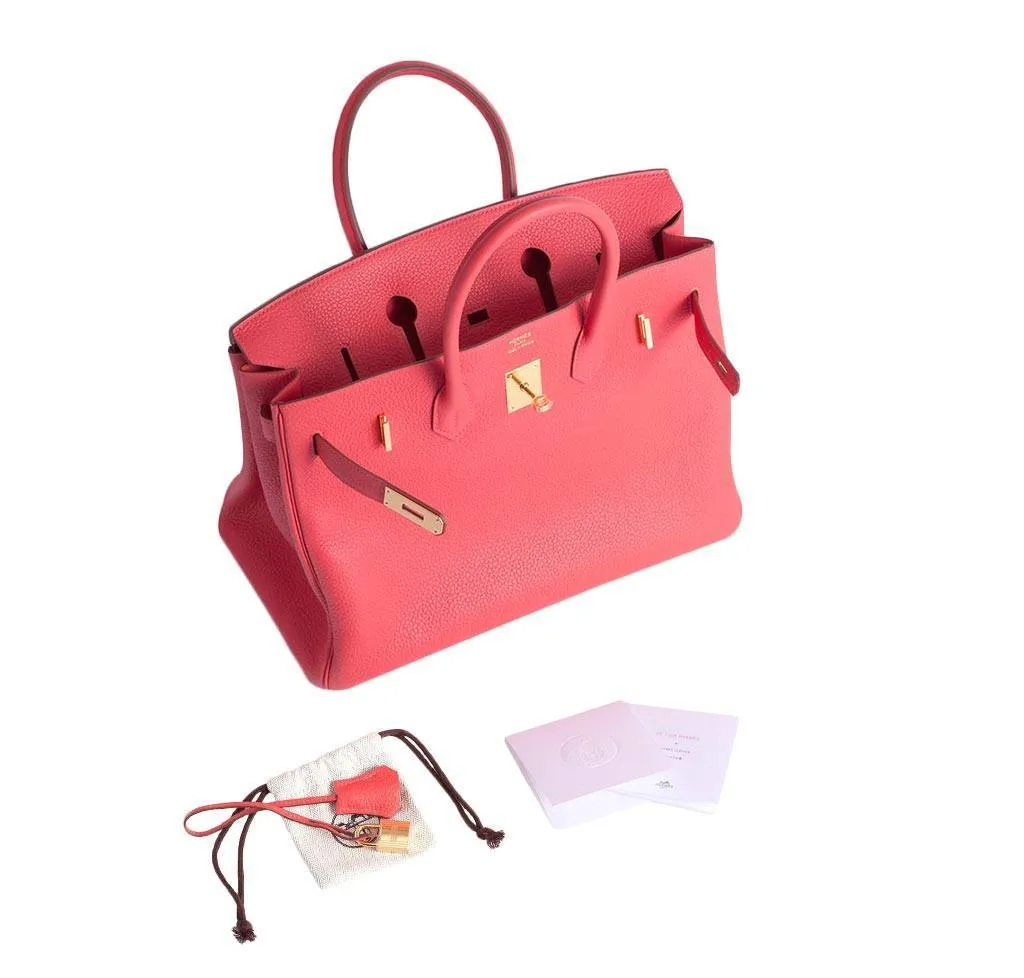 Hermès Birkin 35 Fuchsia Togo Bag GHW