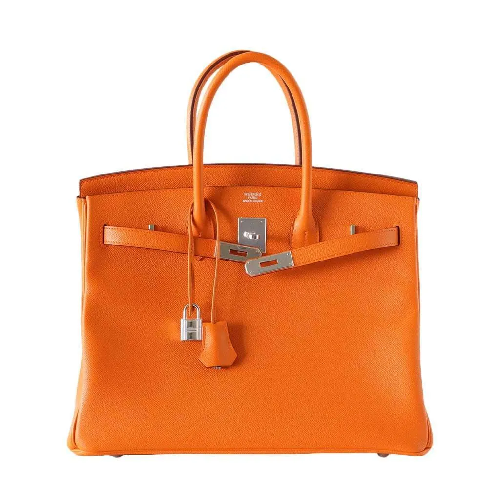 Hermès Birkin 35 H Orange Bag Epsom PHW