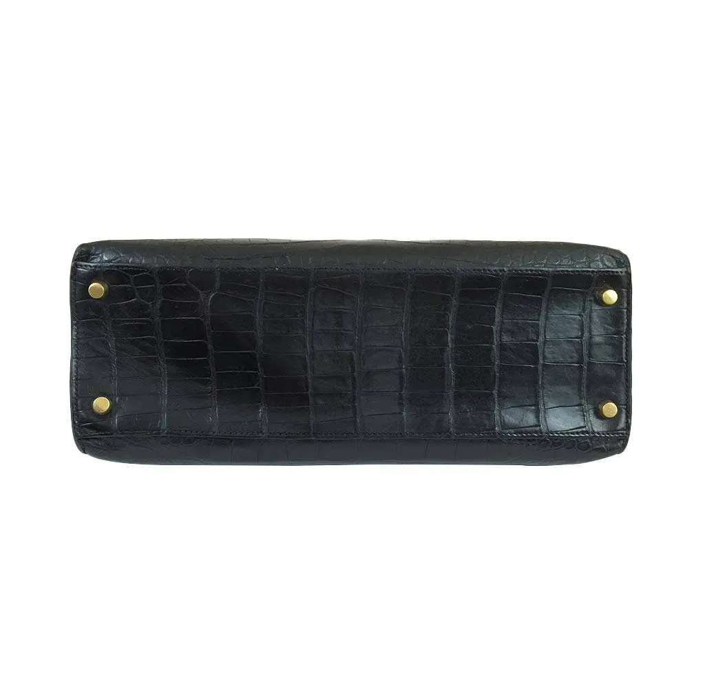 Hermès Black Crocodile Kelly 32cm Bag