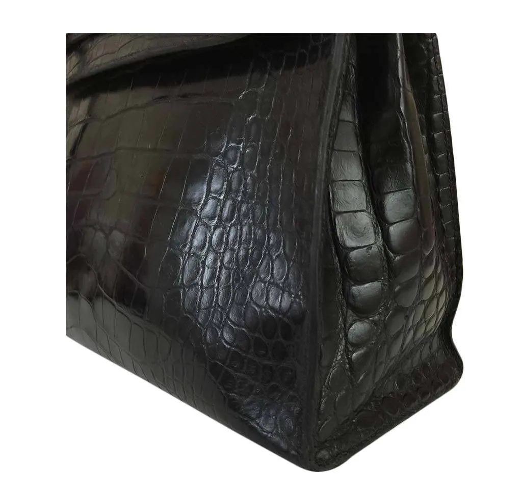 Hermès Black Crocodile Kelly 32cm Bag