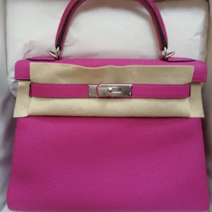Hermès Kelly 28 Rose Pourpre Togo Palladium Hardware PHW