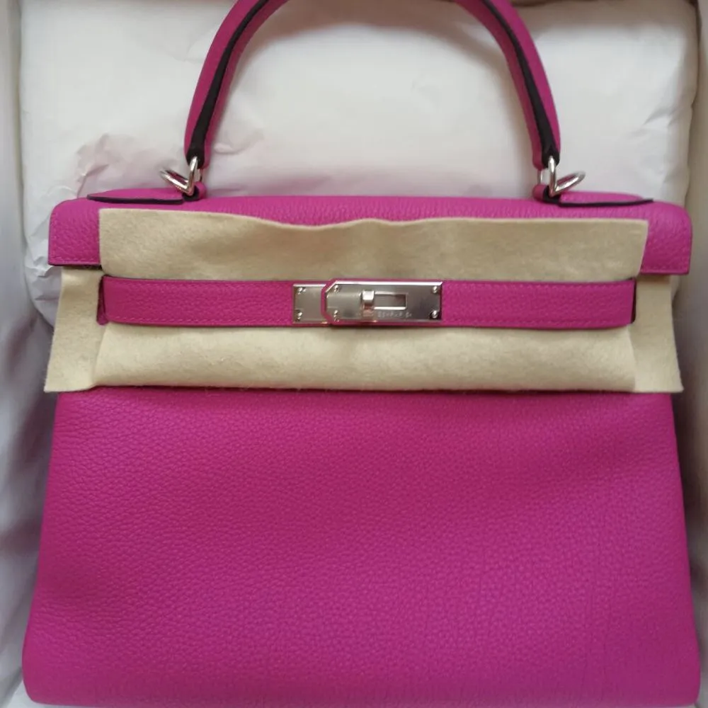 Hermès Kelly 28 Rose Pourpre Togo Palladium Hardware PHW