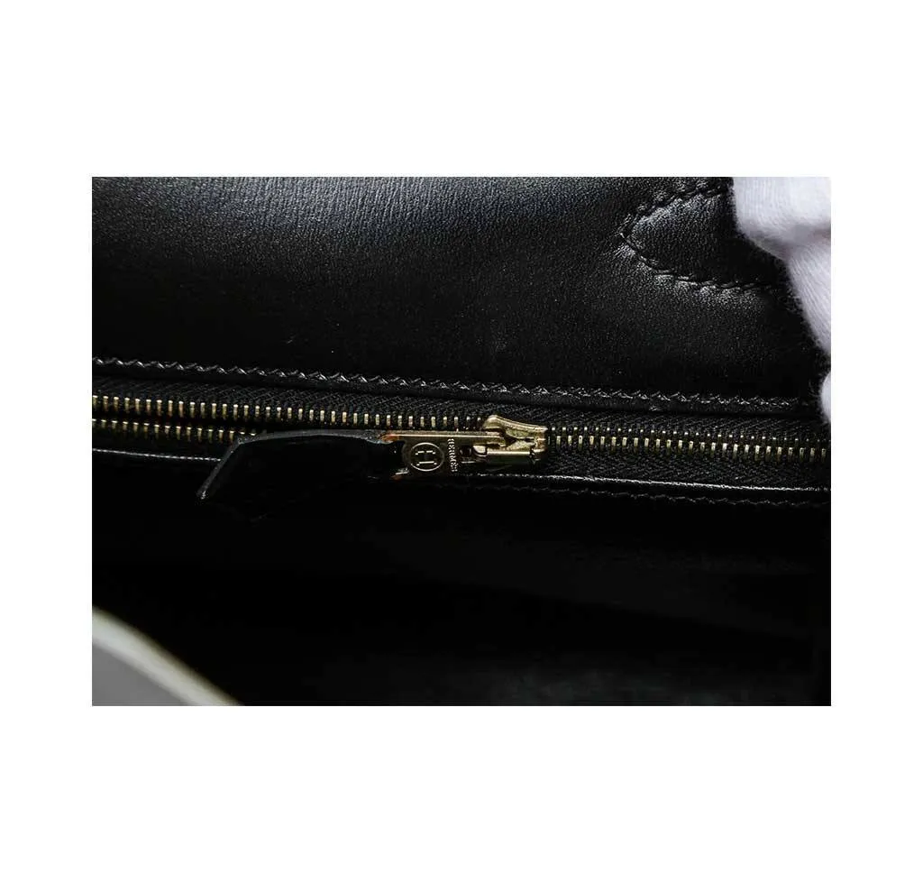 Hermès Kelly 32 Black Box Leather Bag GHW