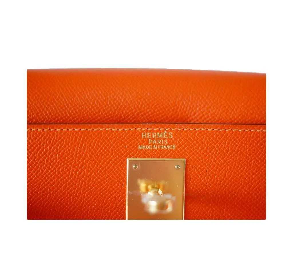Hermès Kelly Sellier 32 Feu Bag Gold Hardware
