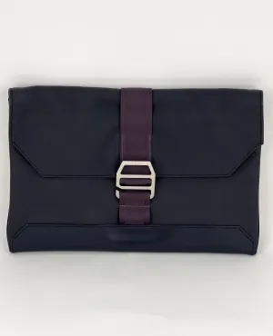 HERMÈS Messenger Cityslide Pouch Evercolor Leather Indigo Blue Clutch Preowned