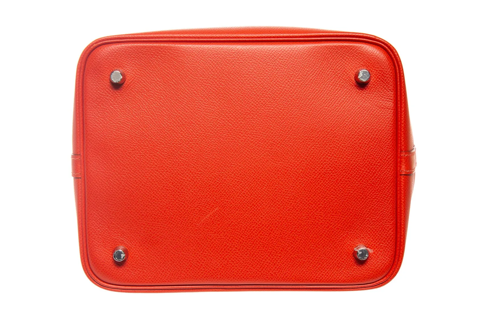 Hermès Orange Epsom Tressage De Cuir Picotin Bucket Bag