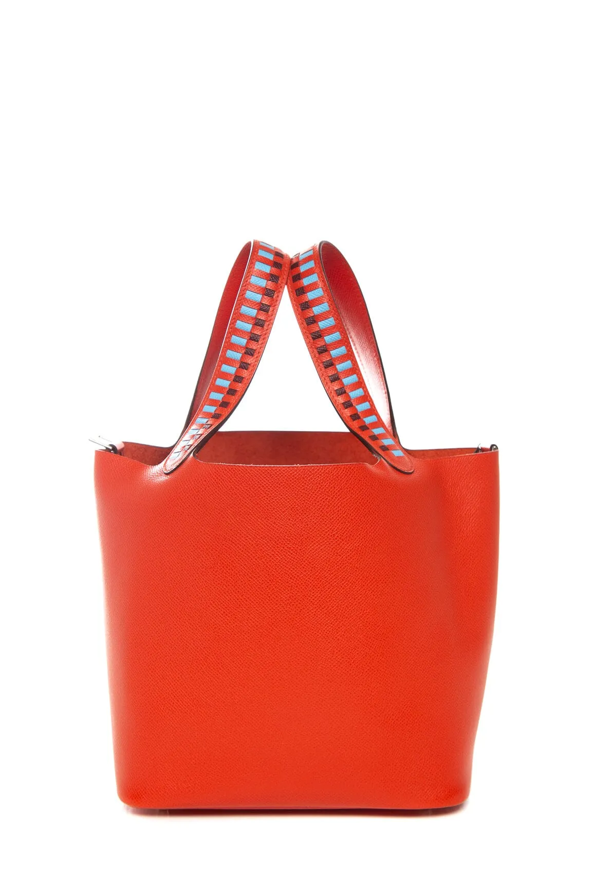 Hermès Orange Epsom Tressage De Cuir Picotin Bucket Bag