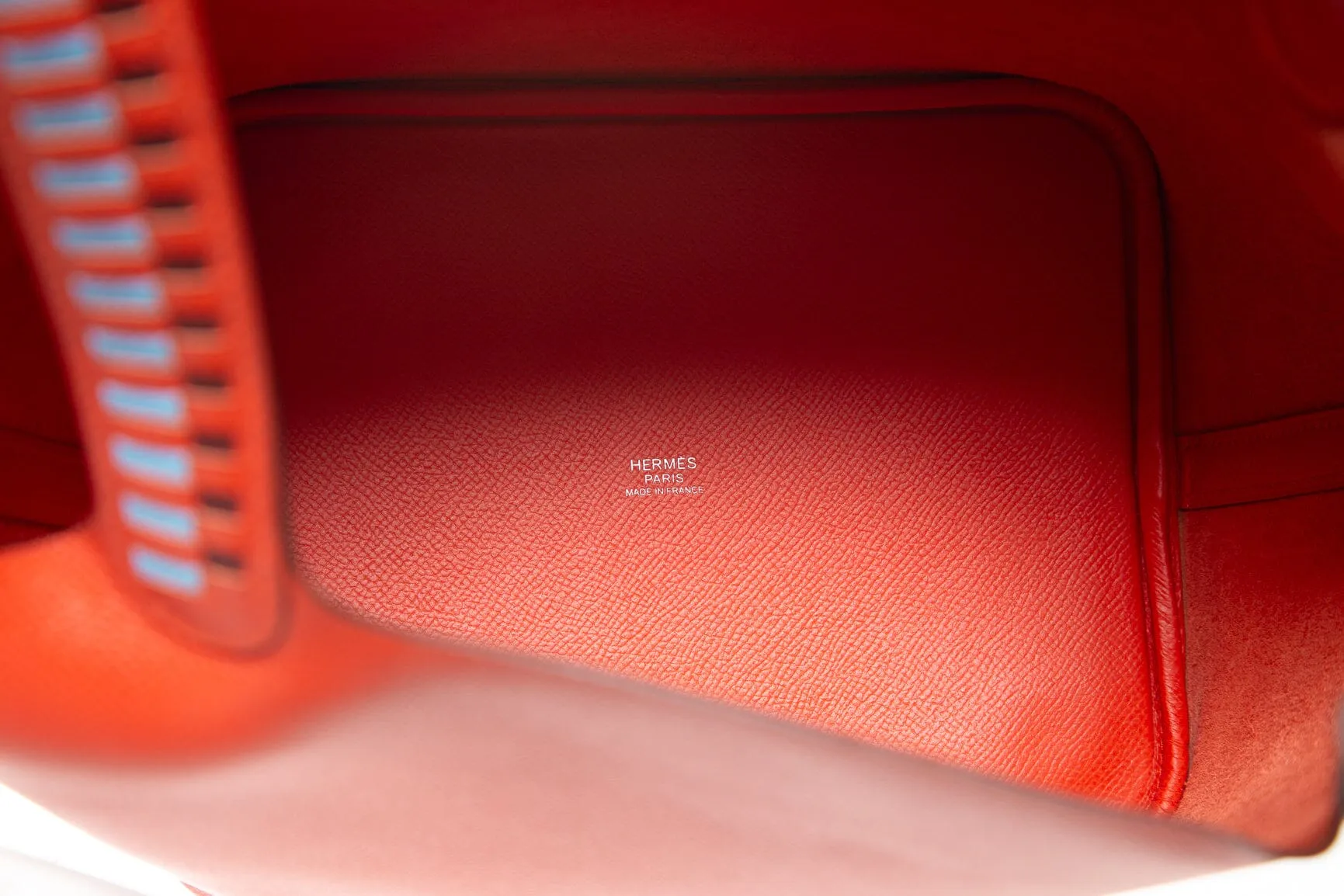 Hermès Orange Epsom Tressage De Cuir Picotin Bucket Bag